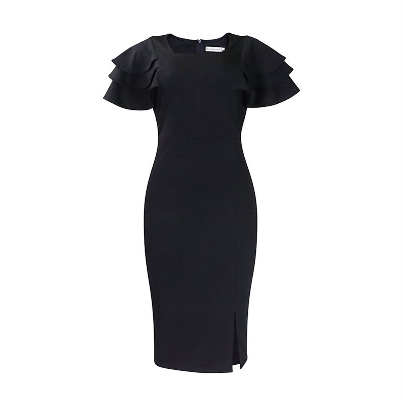 Outgoing bodycon ruffle woman one-piece office party business women dress