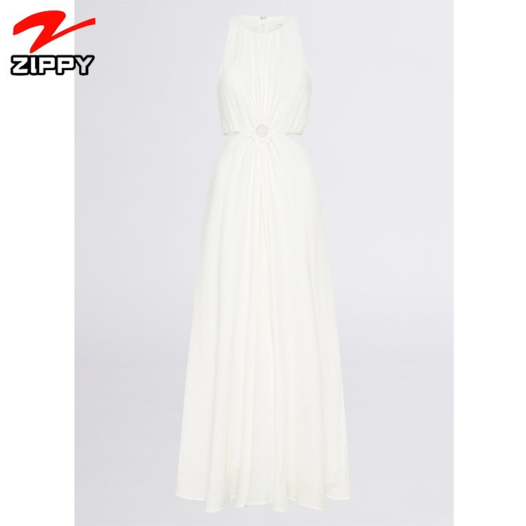 Womens spring clothing 2022 Designer Summer Fashion Chiffon Ruffle Ladies Maxi Long Dress Women white Elegant Casual Dresses