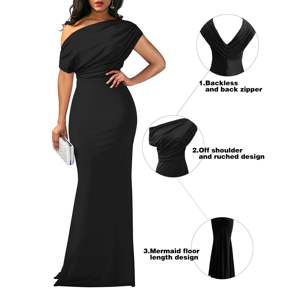 Wangmu women's 2024 new Sexy One-Neck Irregular Split Dress Evening Dress Halter Long Dress RM208