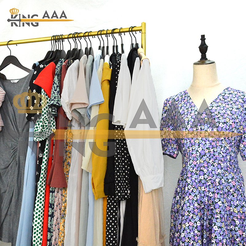 Clothing lady casual dress second hand clothing cotton dresses used clothing