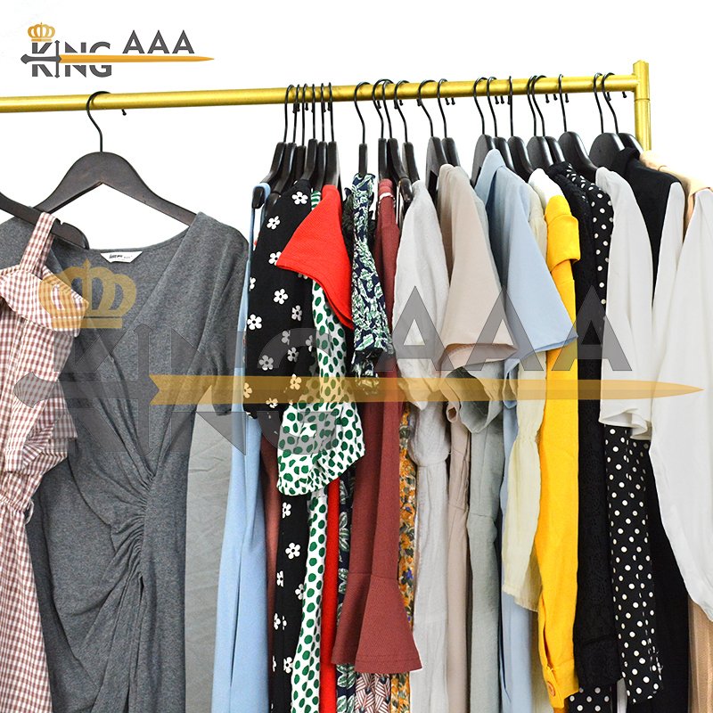 Clothing lady casual dress second hand clothing cotton dresses used clothing