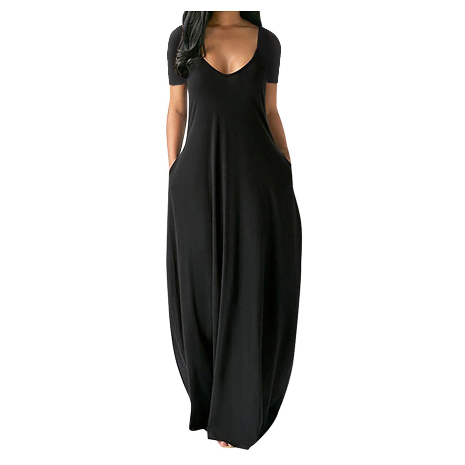 Fashion Summer Maxi Dress Women's Printed Sundress Casual Short Sleeve Vestidos Female High Waist Robe Femme Plus Size