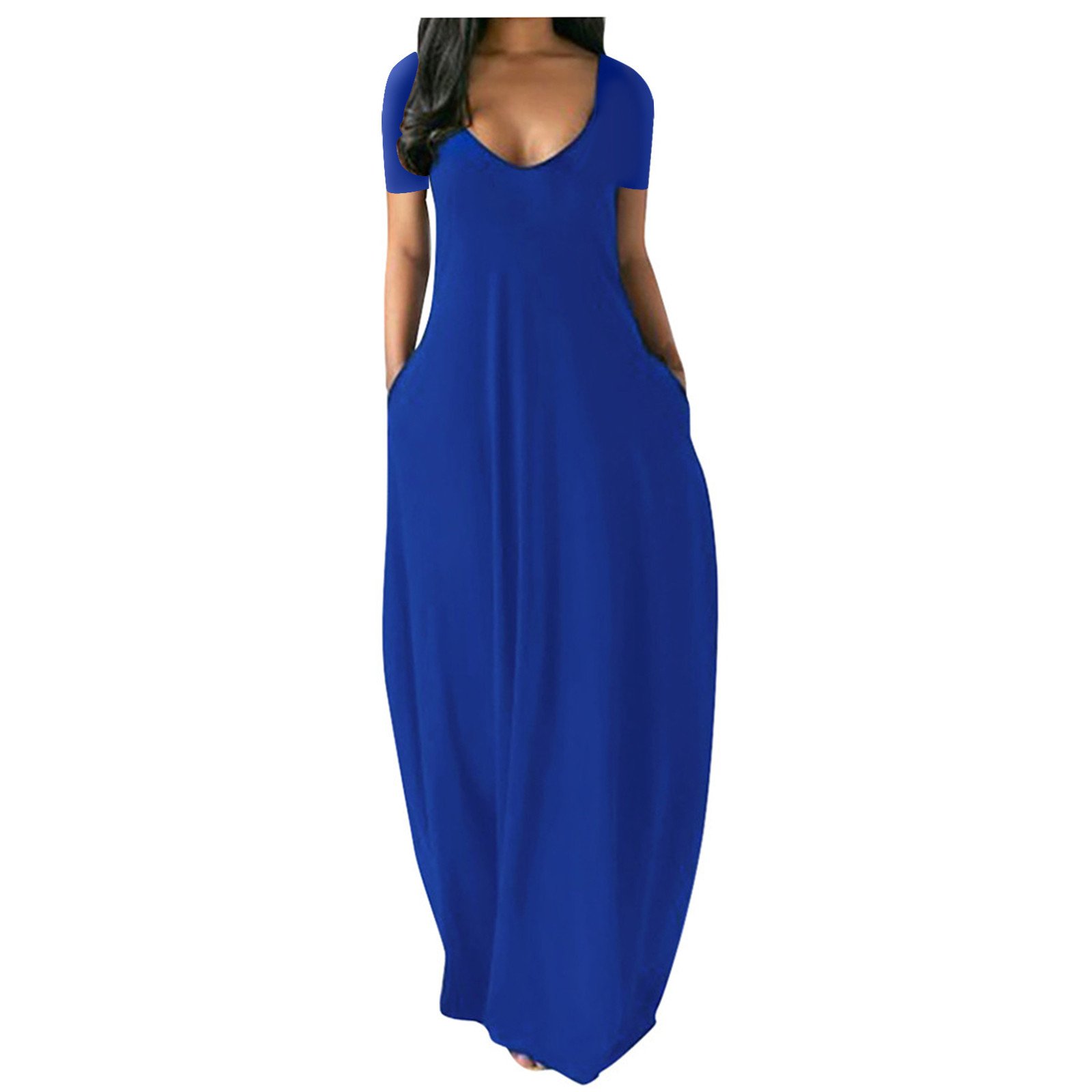Fashion Summer Maxi Dress Women's Printed Sundress Casual Short Sleeve Vestidos Female High Waist Robe Femme Plus Size
