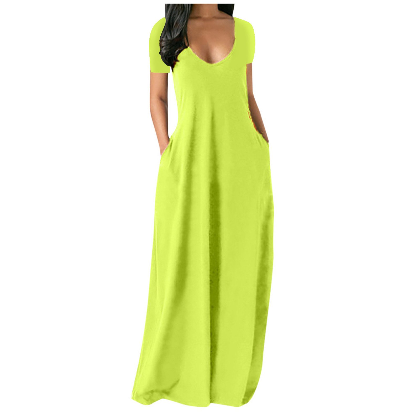 Fashion Summer Maxi Dress Women's Printed Sundress Casual Short Sleeve Vestidos Female High Waist Robe Femme Plus Size