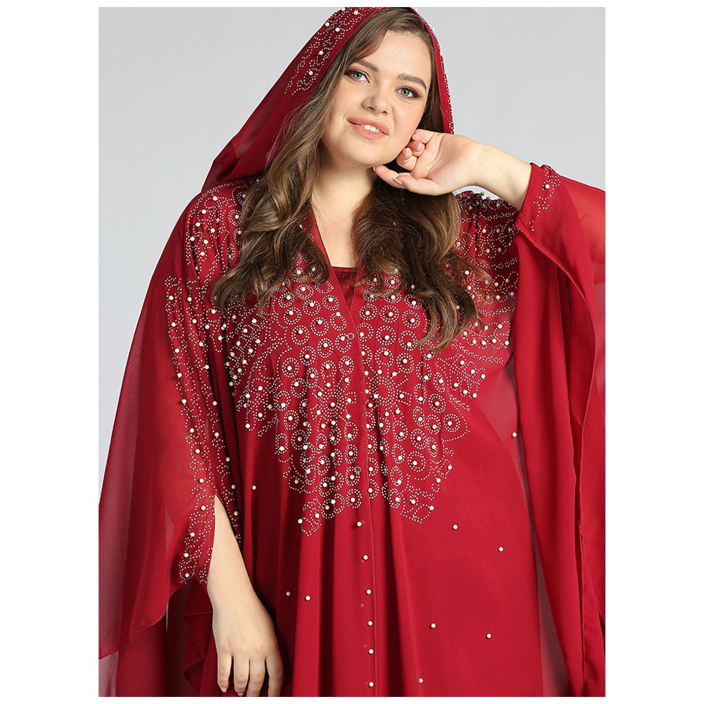 Latest Design Lace Mesh simple style Dress Muslim Diamond Black Sequin Tassel Turkish Abaya