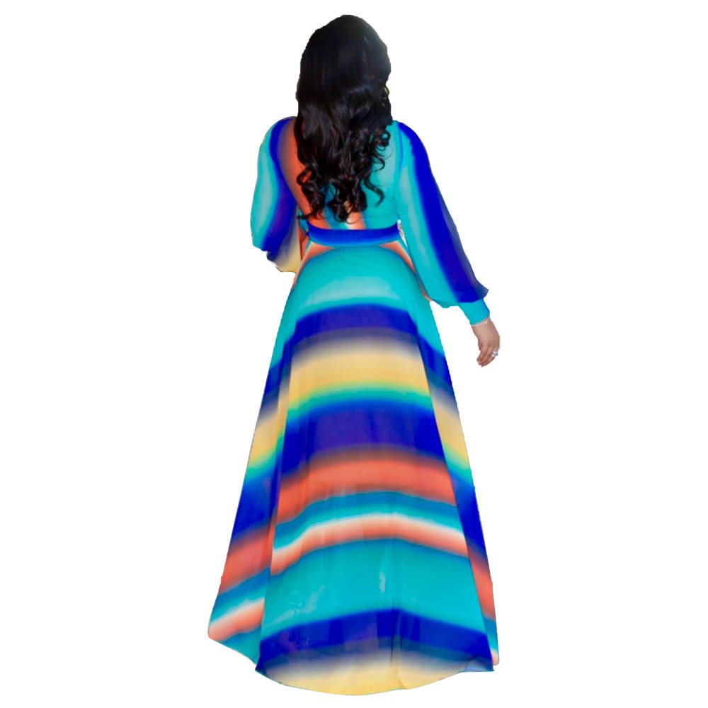 Hot Sale Long Printed Lady Dresses Casual Maxi Dress