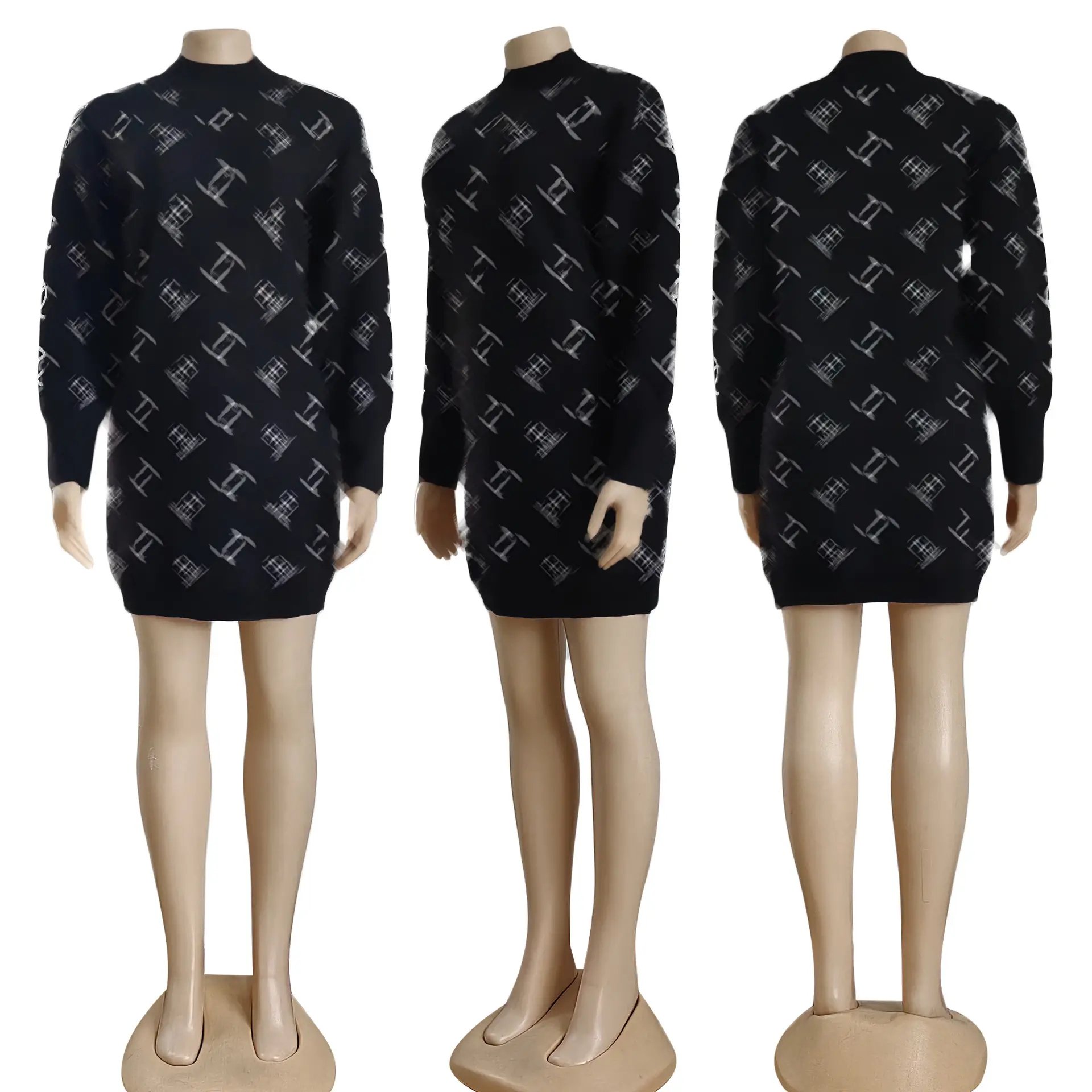 Designer clothes famous brands dresses women lady elegant Knitted sweater wrapped hip skirt luxury clothes for women