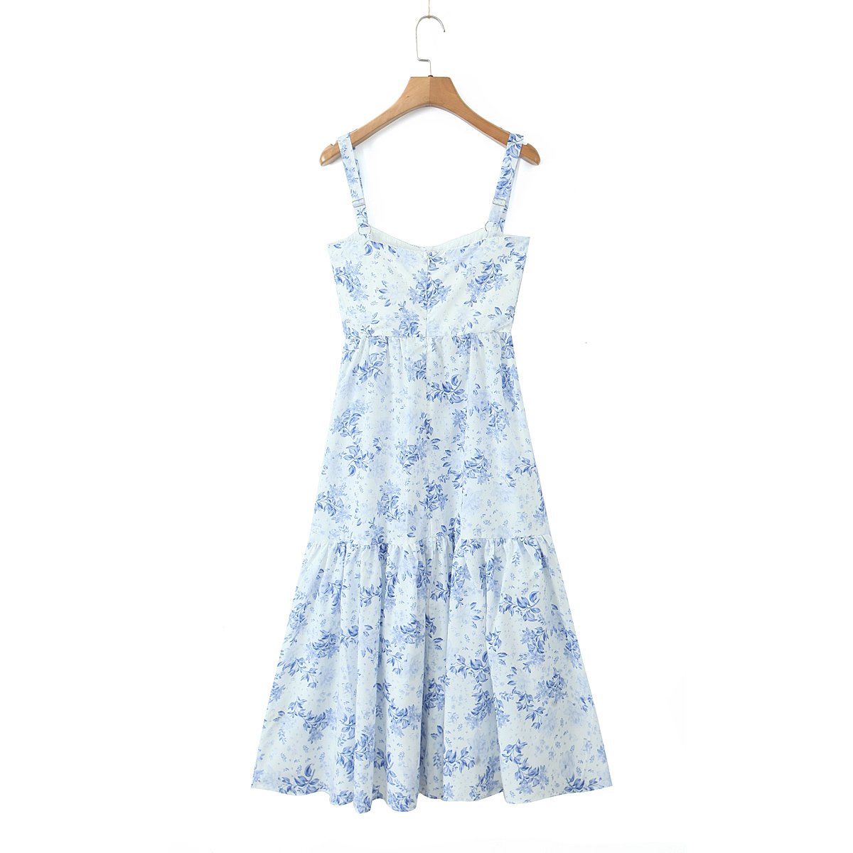 2 colorway floral print spaghetti strap casual fashion ladies long cotton slip dress