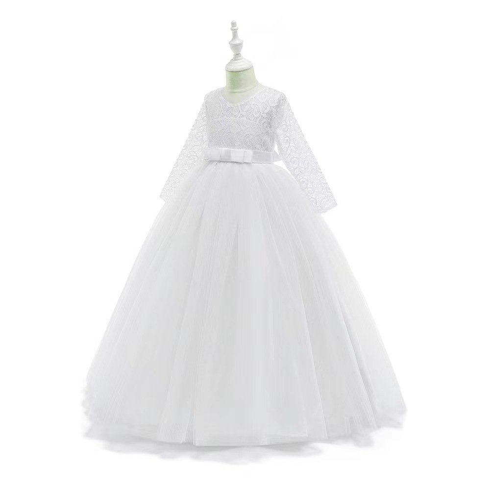 Red Flower Tulle Flower Princess Boutique Dresses For Little Girls Kids Party kids christmas dress