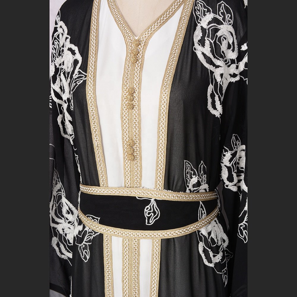 2024 Middle East high quality embroidered Islamic clothing two-piece Arab women elegant loose casual dress
