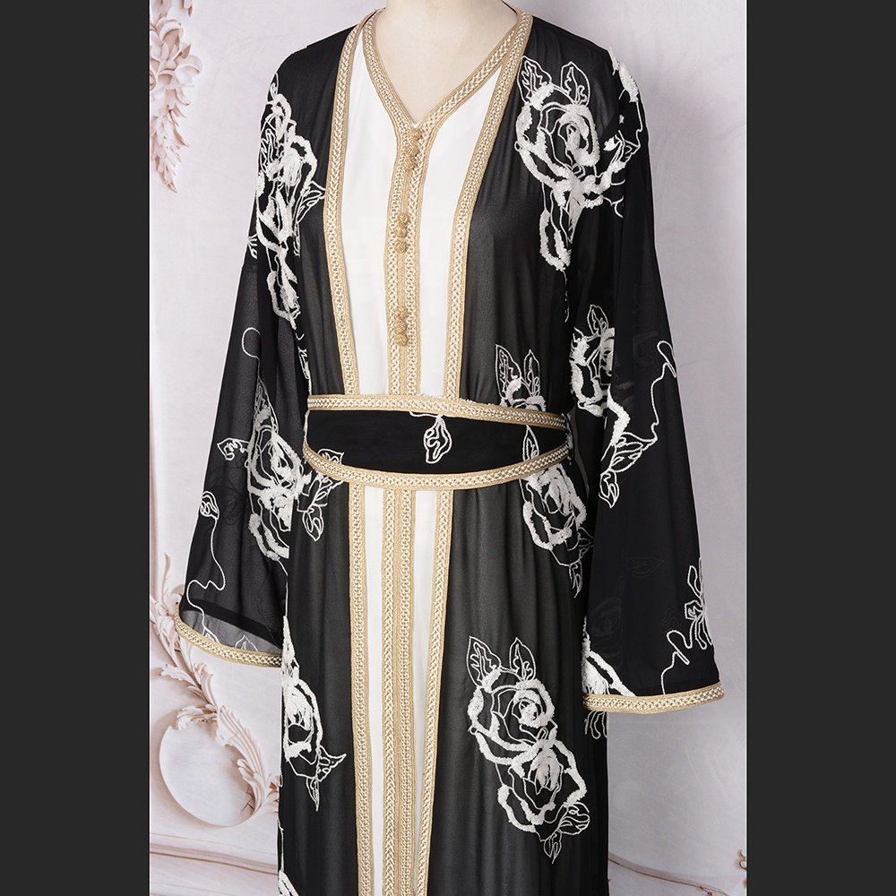 2024 Middle East high quality embroidered Islamic clothing two-piece Arab women elegant loose casual dress