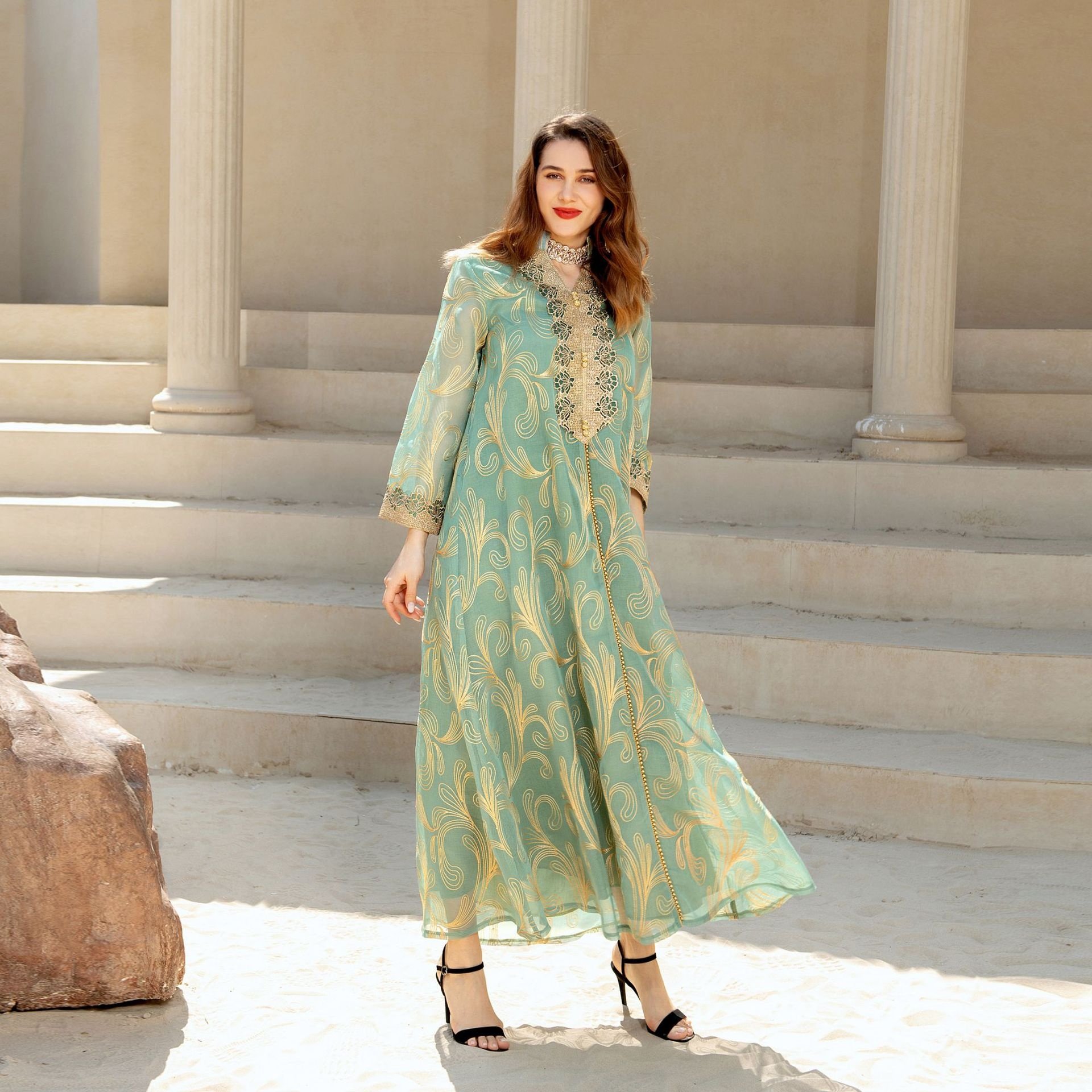 Ramadan Eid Mubarak Robe Djellaba Marocan Kaftan Female Dubai Abaya Turkey Islam Muslim Prayer Dress 2022 Islamic Clothing