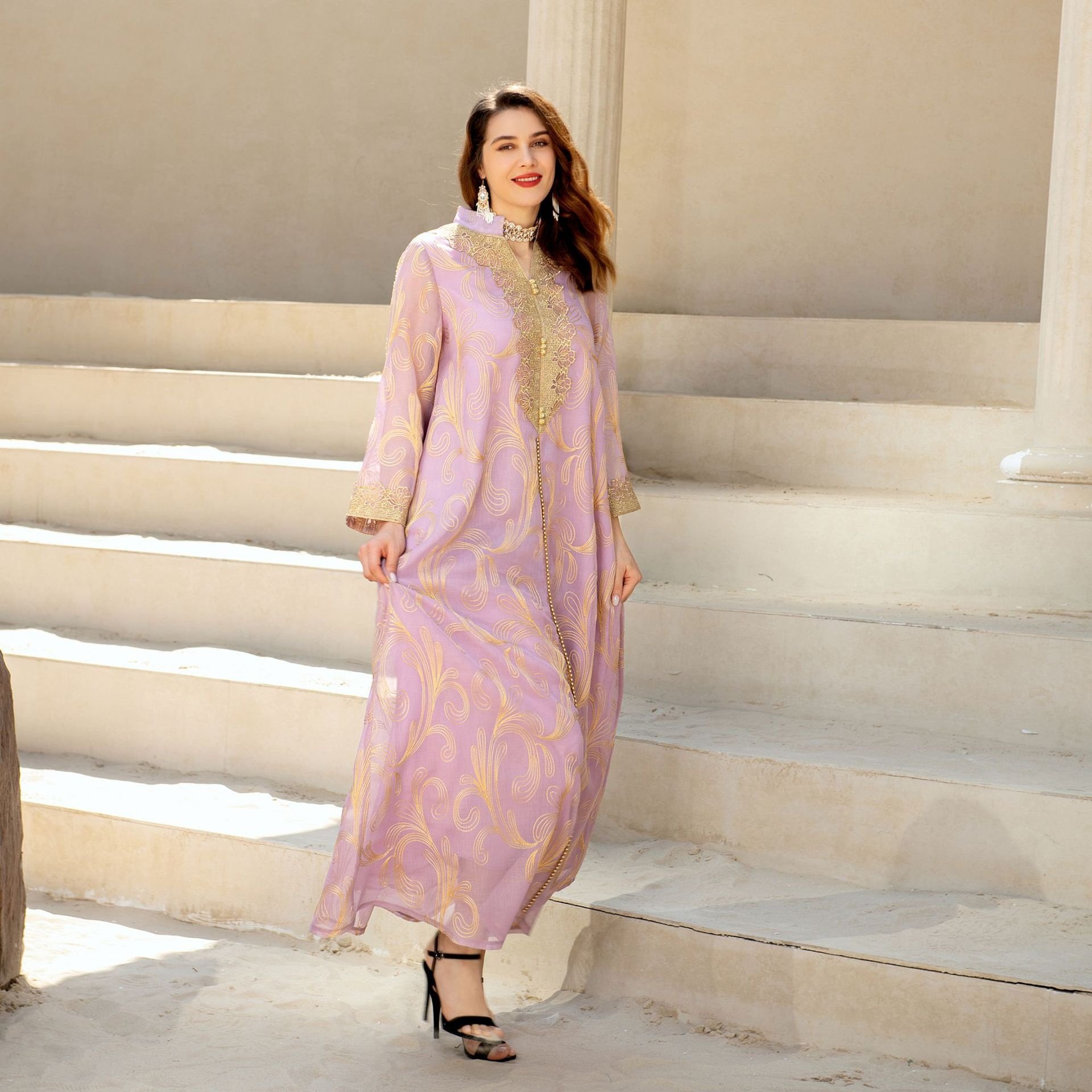 Ramadan Eid Mubarak Robe Djellaba Marocan Kaftan Female Dubai Abaya Turkey Islam Muslim Prayer Dress 2022 Islamic Clothing