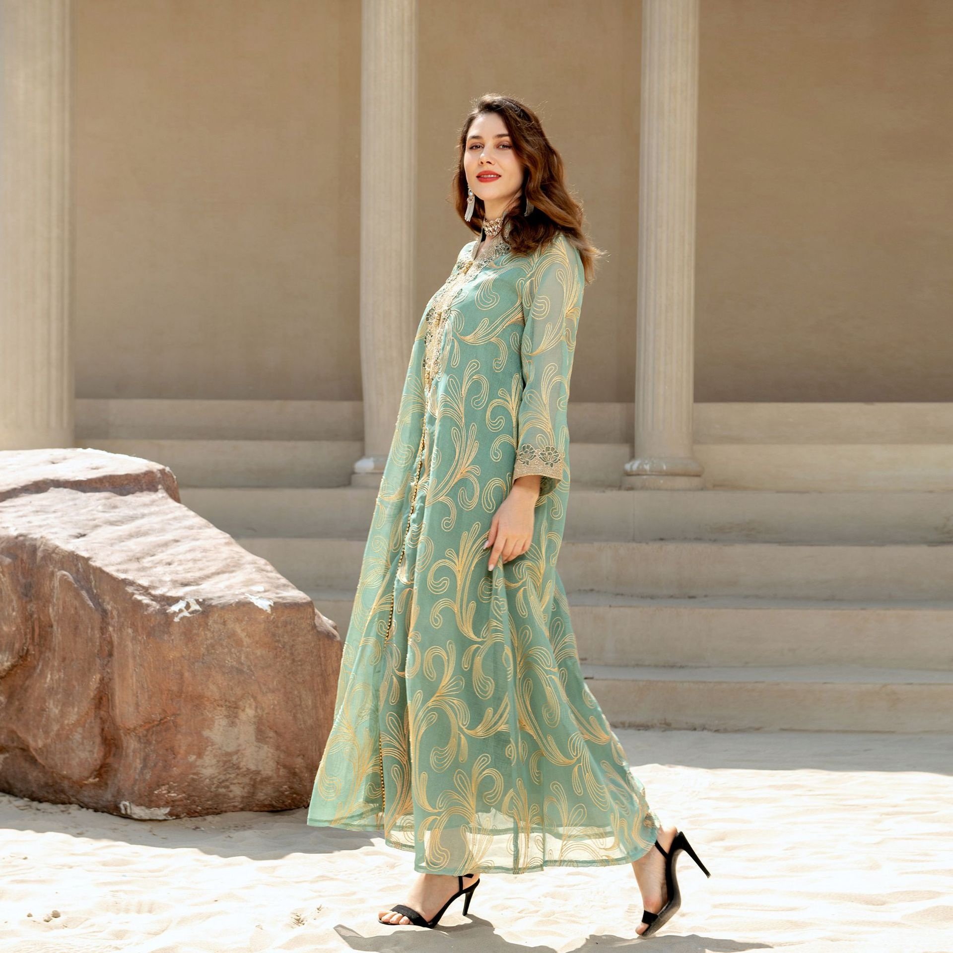 Ramadan Eid Mubarak Robe Djellaba Marocan Kaftan Female Dubai Abaya Turkey Islam Muslim Prayer Dress 2022 Islamic Clothing