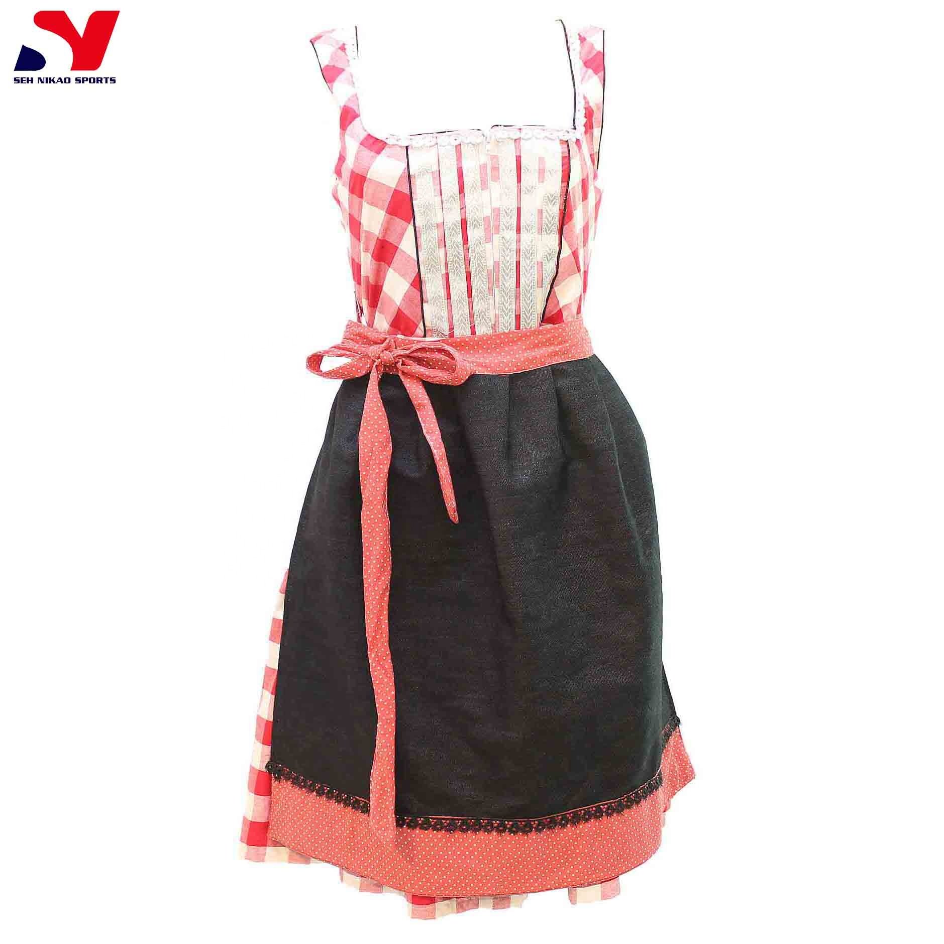 Fully Color Casual Printed Best Price Women Wear Midi Dress Bavarian Oktoberfest low cost wholesale price la coste