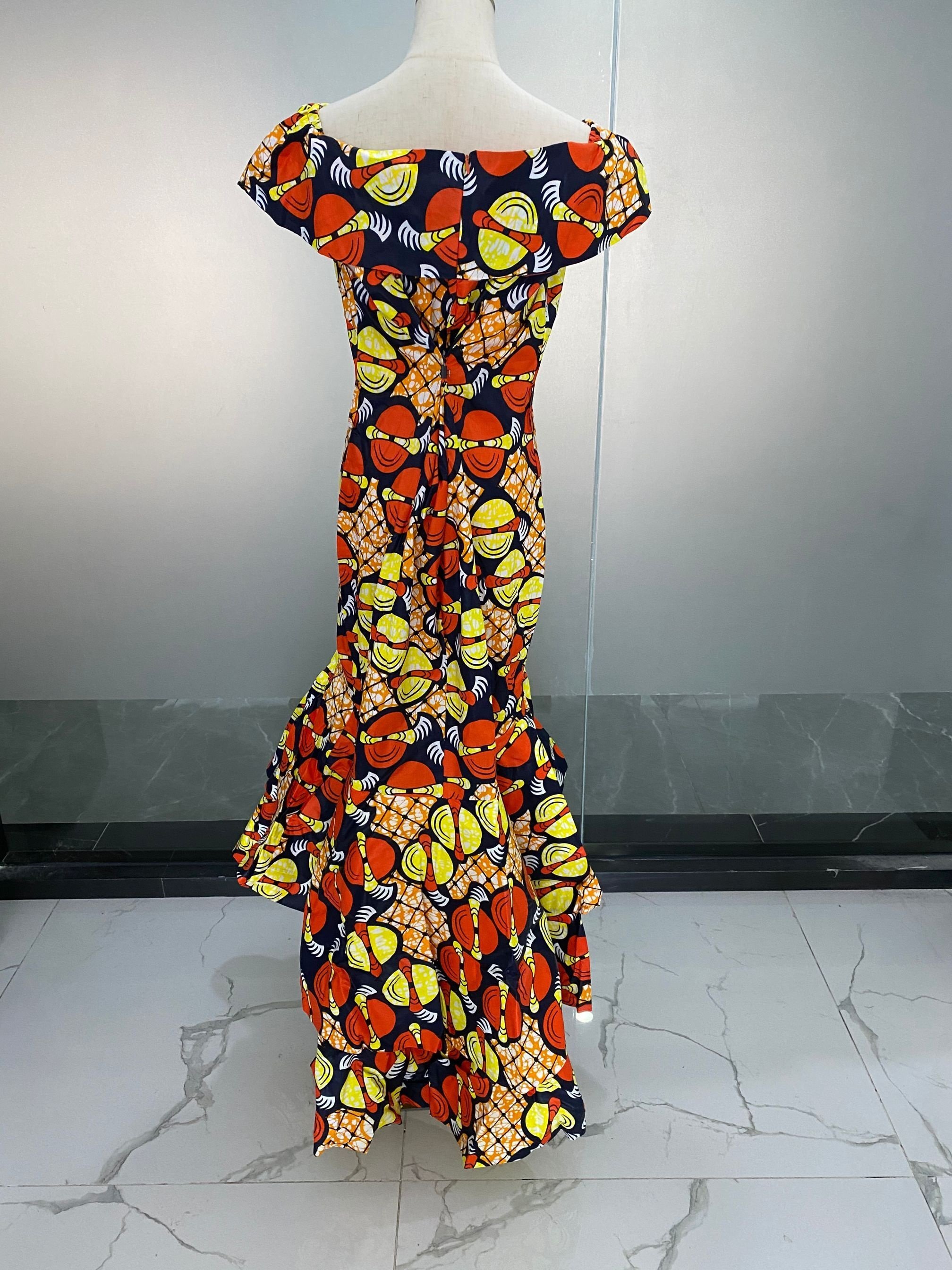 African batik design dress Dashiki party batik long dress cotton wax batik casual dress