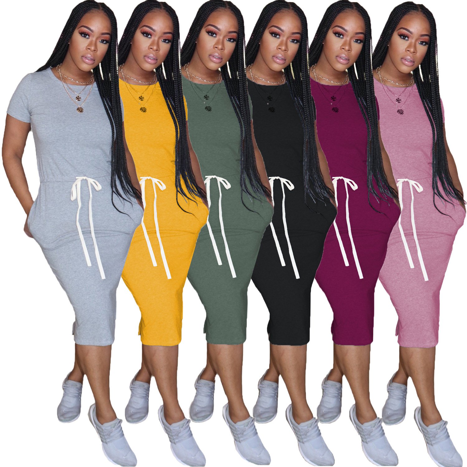 2024 Women New Casual Loose Design One Piece Dress Women Casual Summer Maxi Dress