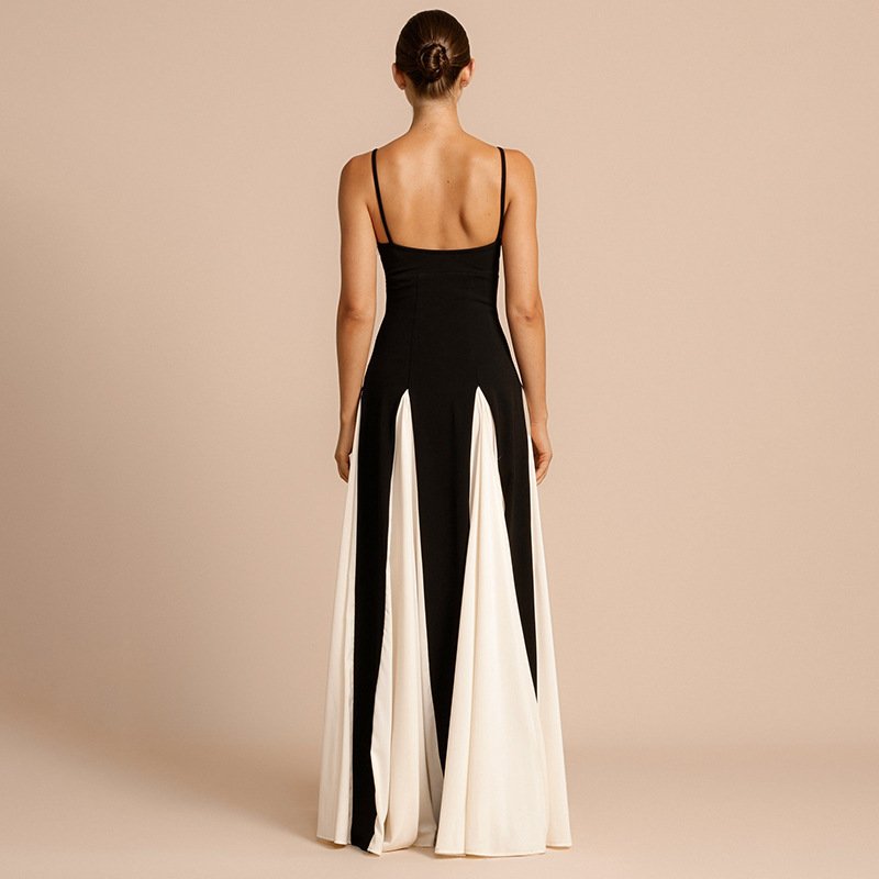 Spaghetti Strap Block Color Elegant Evening Ladies Dress Summer Fall Casual Clothes 2024 Y2k Streetwear Manufacturer