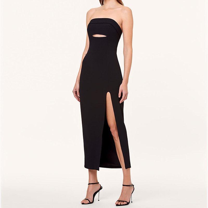 Customized Styles Boat Neck Hollow Out Side Split Evening Women's Dresses