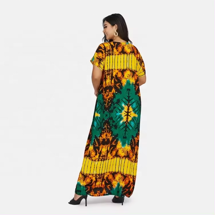 New Fashion Style Embroidery Design Ethnic Printing Robe African Summer Casual Women Dress