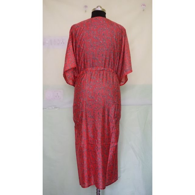 Handmade Silk Saree Women Clothing Caftan Bridesmaid Bridal Robe Plus Size Nightwear Maxi Dress Beach Cover Up Gift For Her