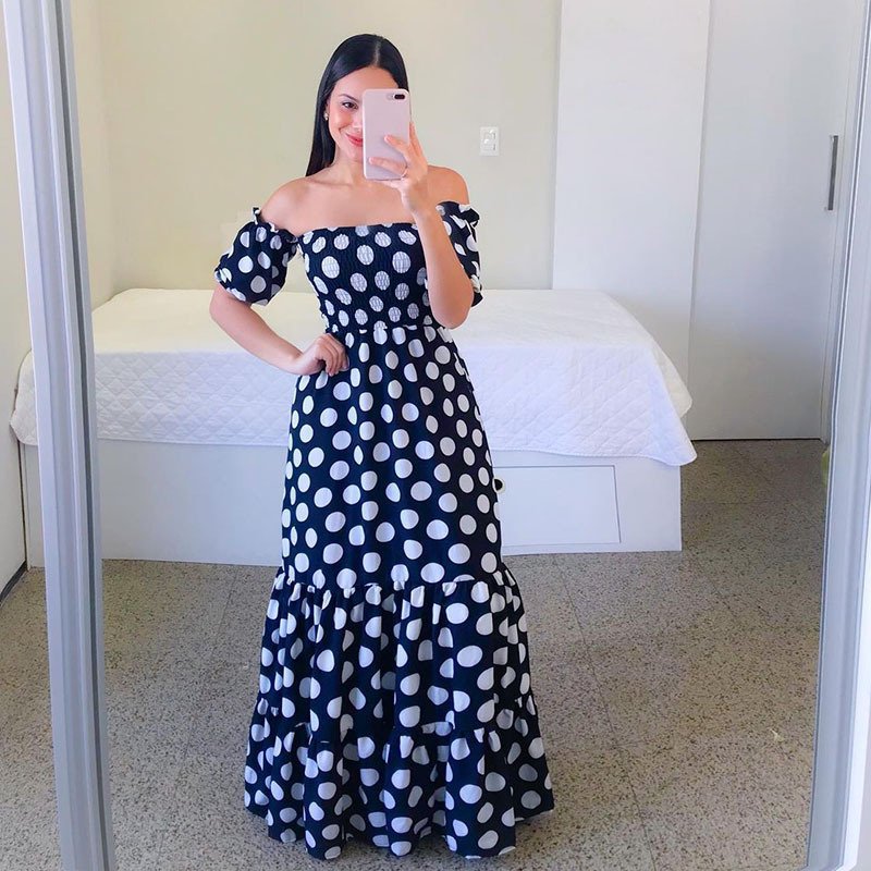 Fashion Ladies Long Summer One-shoulder Floral Dress Women Clothing Casual Dresses Women's Maxi Dresses