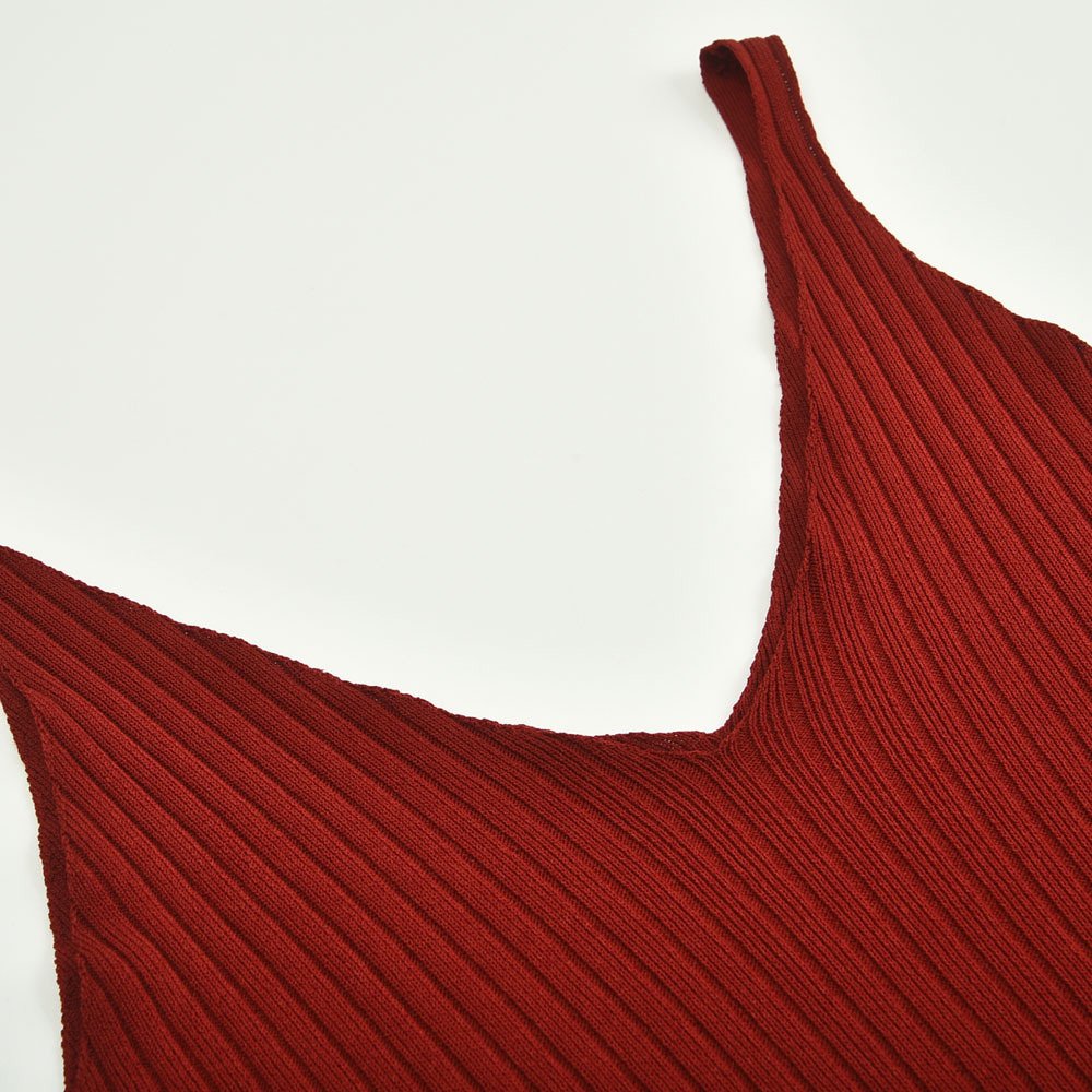 V neck Sweater Women Hot Maxi Knit Halter Sexy Dress 2022 Plain Dyed Pencil Spring Casual Dresses