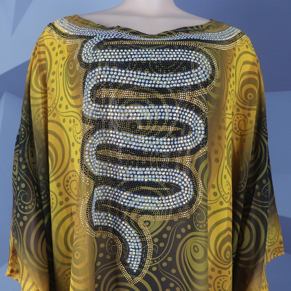Best Price Panjabi Dress For Women Chiffon printing New Style Loose Kanga Diamonds Go with underwear Two Piece Set