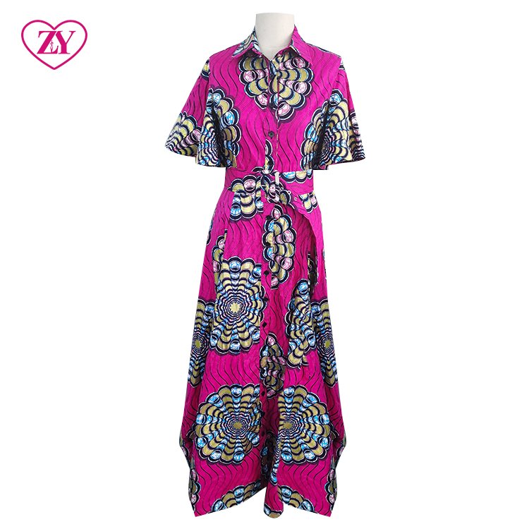 Plus Size Custom Shirt Dress Design Pattern African Print Women Clothes Casual Dress
