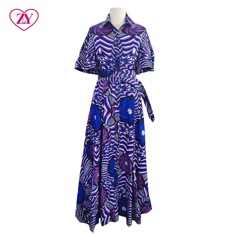 Plus Size Custom Shirt Dress Design Pattern African Print Women Clothes Casual Dress
