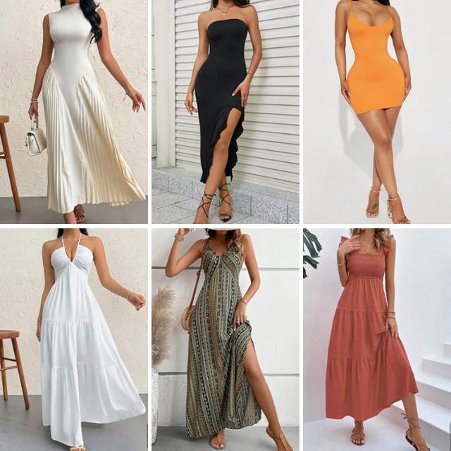 2024 wholesale fashion design summer women's casual V-neck printed short sleeved dresses randomly shipped