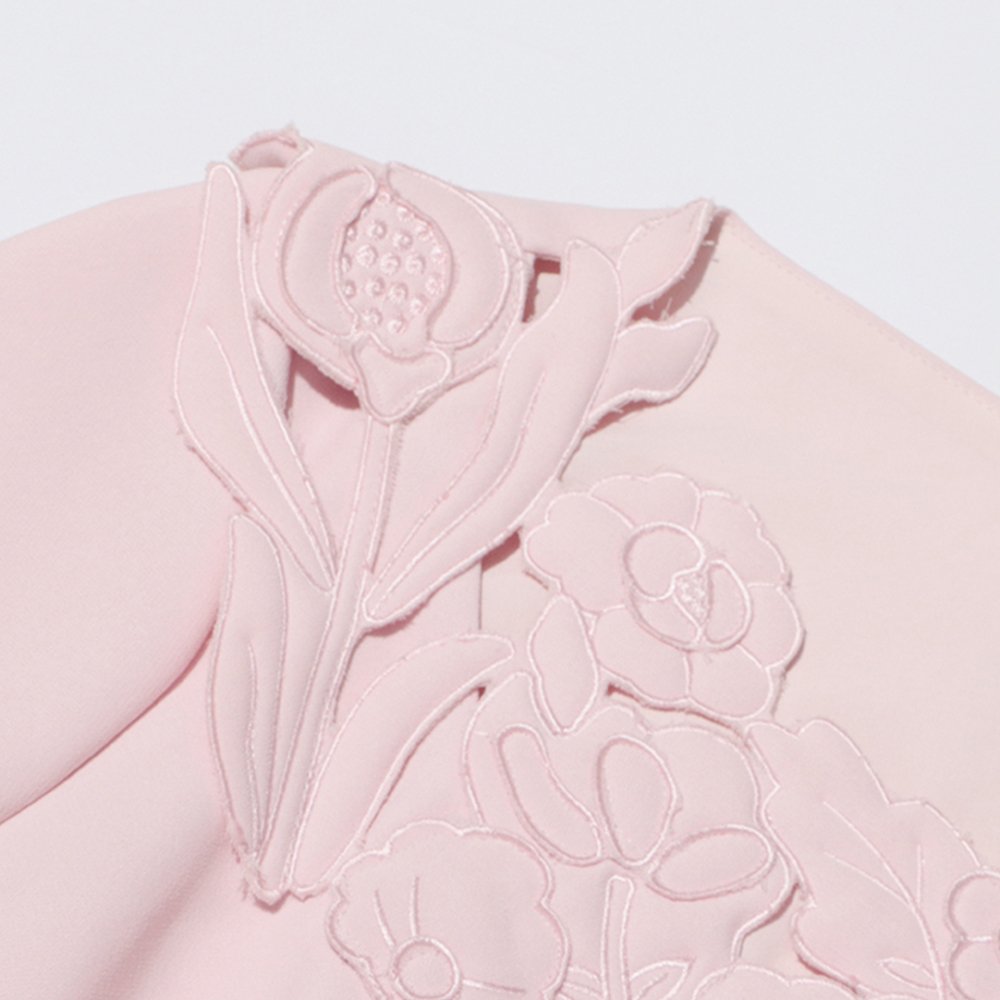 TWOTWINSTYLE Elegant Sexy Socialite Style Long Dress 2024 New Embroidered Hollow High Waisted Short Sleeved Dress for Women