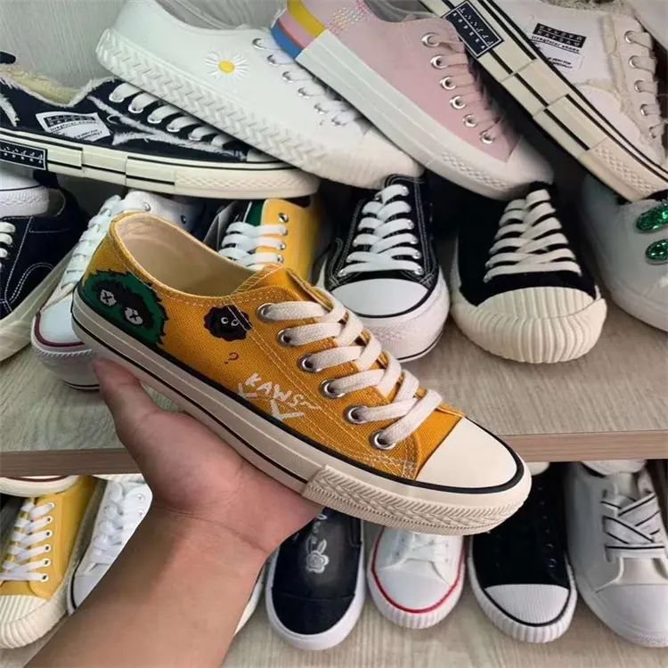 cut label women second-hand canvas vulcanized women lady cheap causal mixed stock shoes