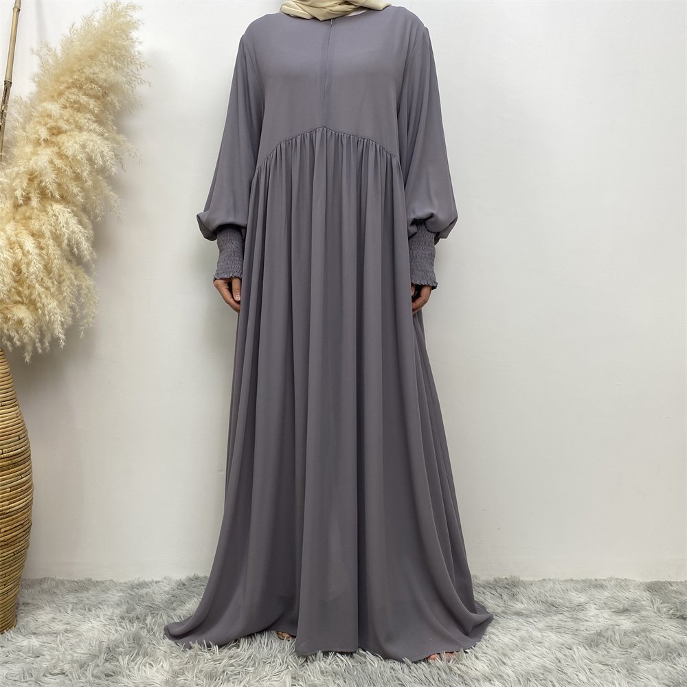 6685# Latest Muslim Modest Dress Elegant Open Abaya Women Muslim Dress Front Side With Zipper High Quality Chiffon Dresses