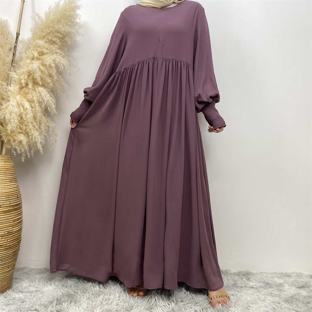 6685# Latest Muslim Modest Dress Elegant Open Abaya Women Muslim Dress Front Side With Zipper High Quality Chiffon Dresses