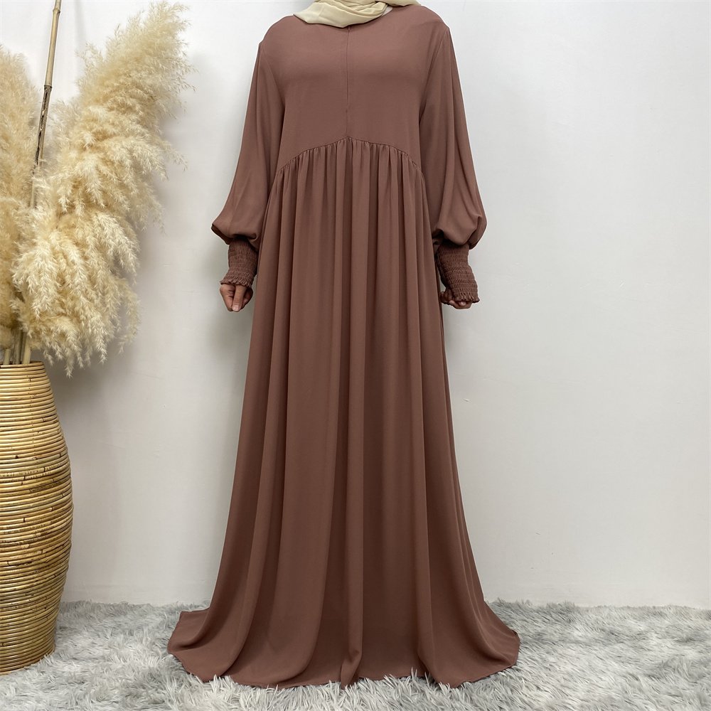 6685# Latest Muslim Modest Dress Elegant Open Abaya Women Muslim Dress Front Side With Zipper High Quality Chiffon Dresses