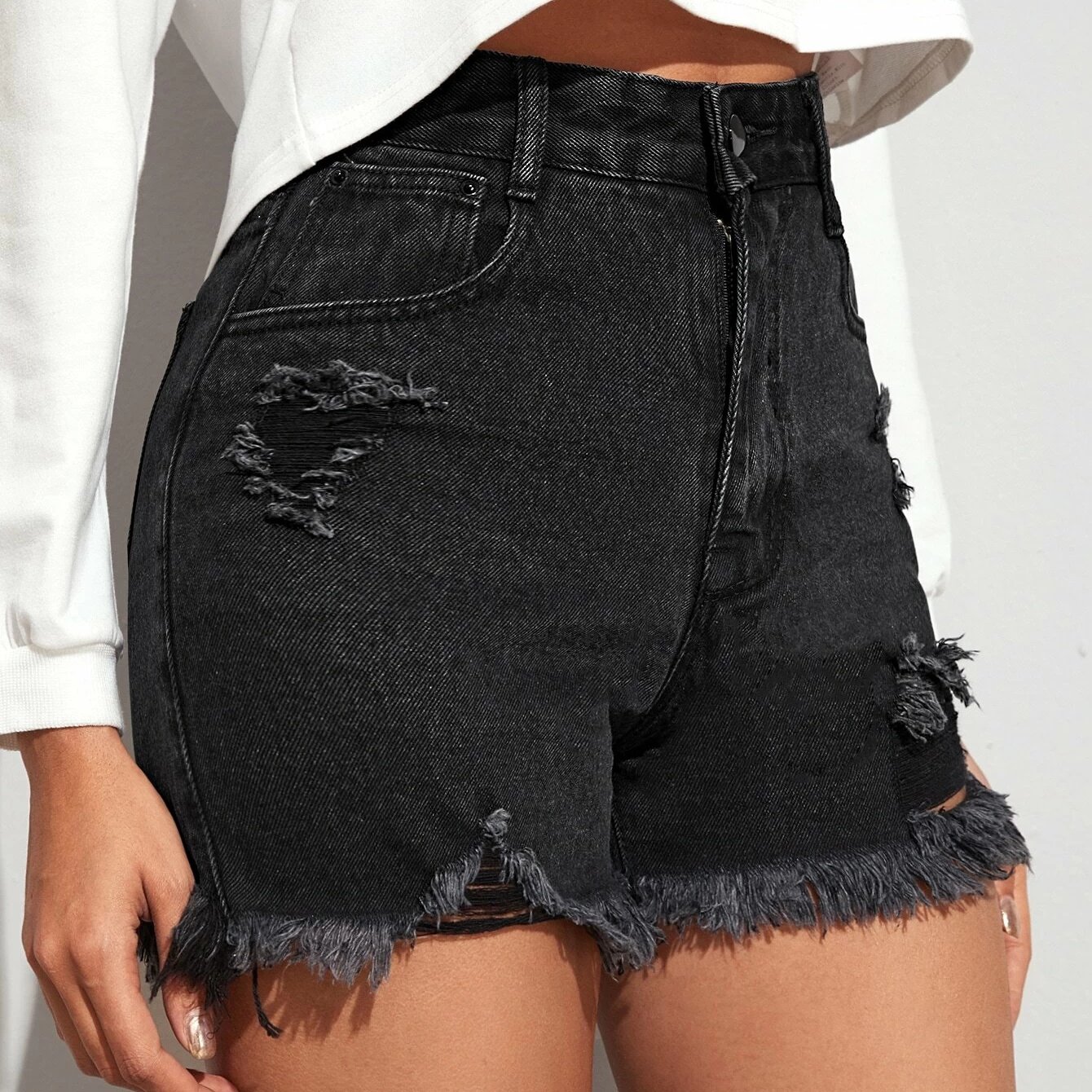 SKYKINGDOM hot sale women's shorts jeans fashion summer jean shorts distressed denim shorts women