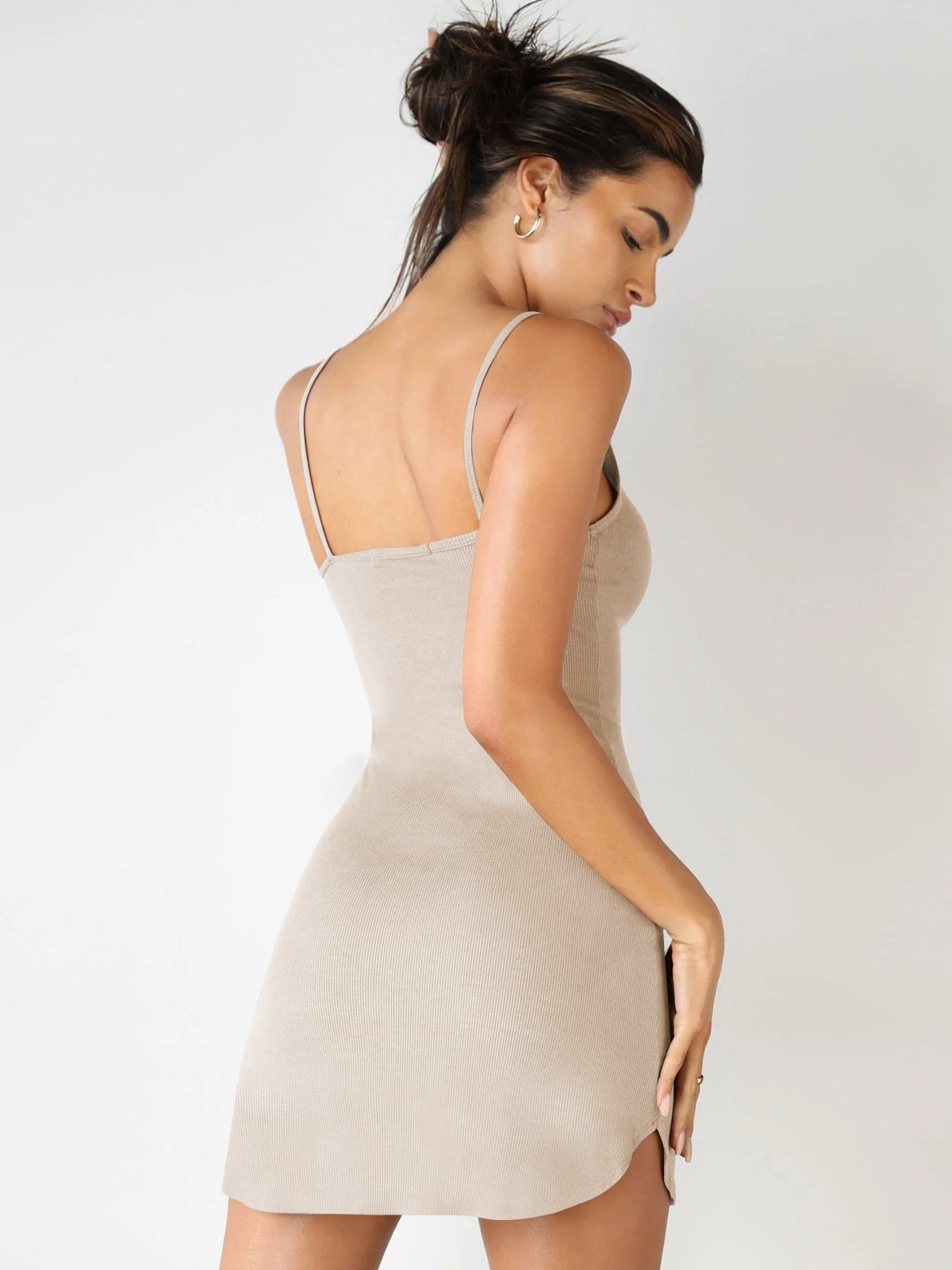 Cotton Summer Sexy Deep V Neck Sleeveless Bodycon Hip Mini Length Party Club Wear Casual Dresses