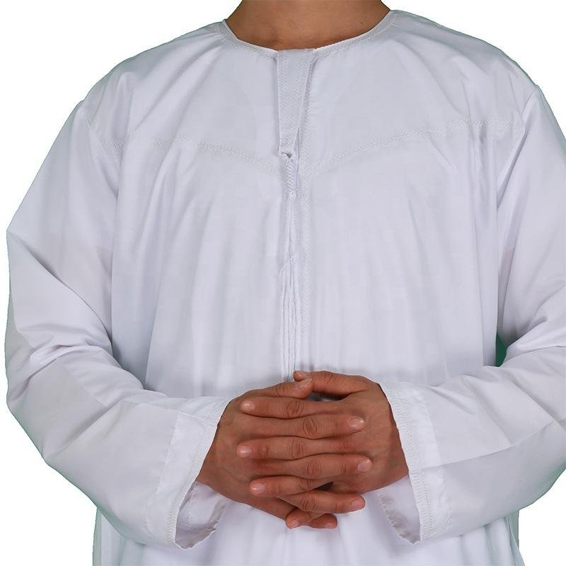 2022 new design Men arab thobe Thobe with Long Sleeve Solid Pockets Robes of Saudi Arabia Abaya Dress
