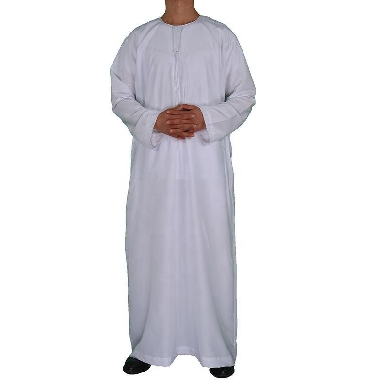 2022 new design Men arab thobe Thobe with Long Sleeve Solid Pockets Robes of Saudi Arabia Abaya Dress