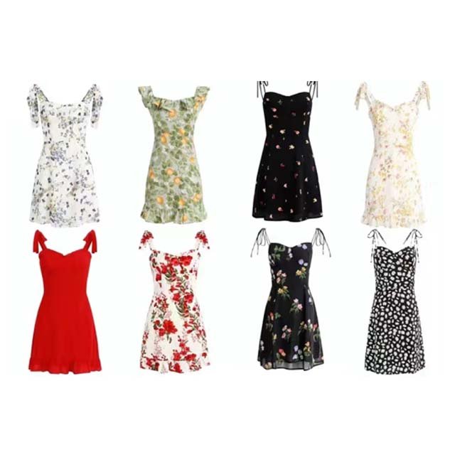 Customized women's casual dresses from manufacturers, small batch customization in floral vacation style, factory customization