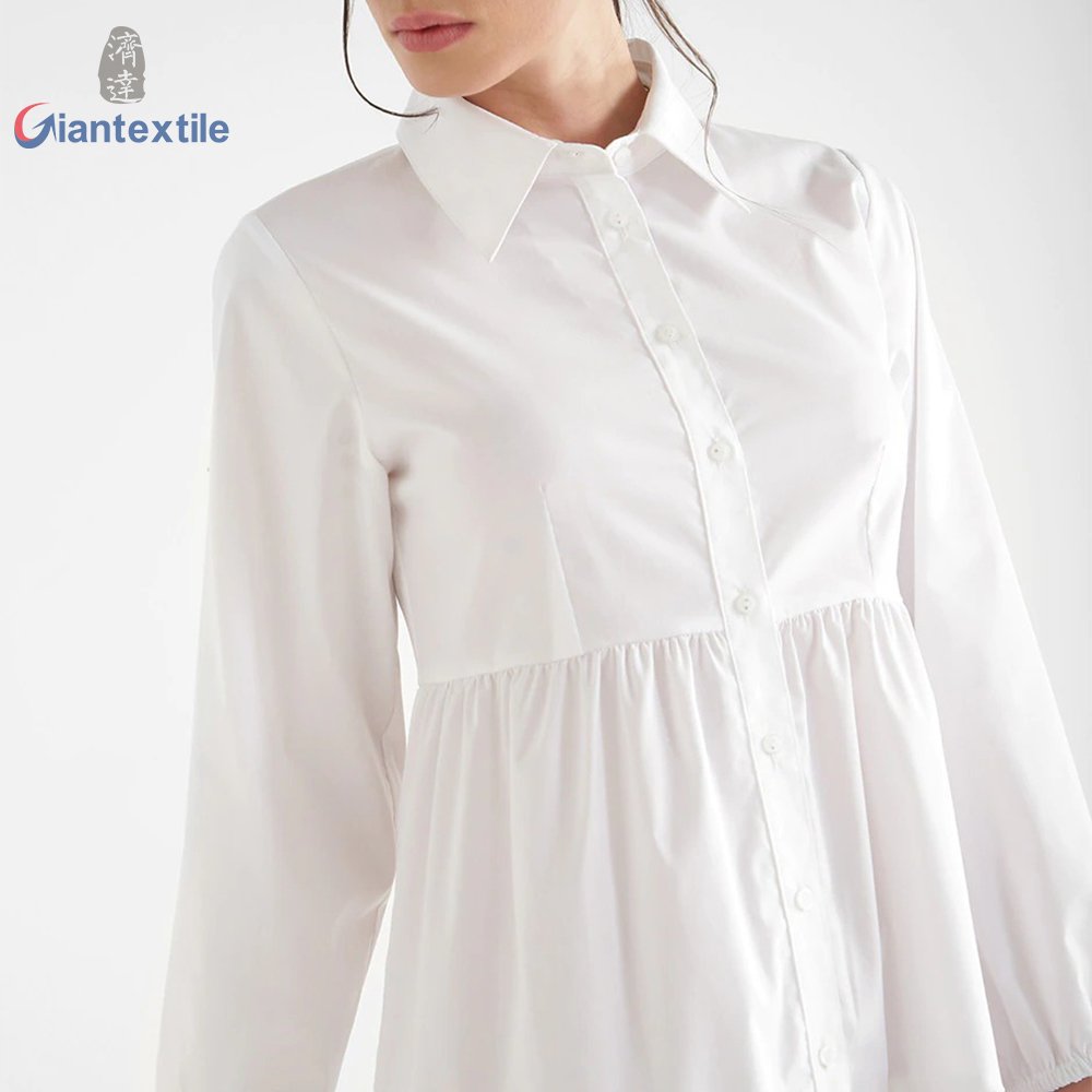 Modern Design Premium Elegant Casual White Solid Yarn Dyed Long Dress High Quality Dress For Women