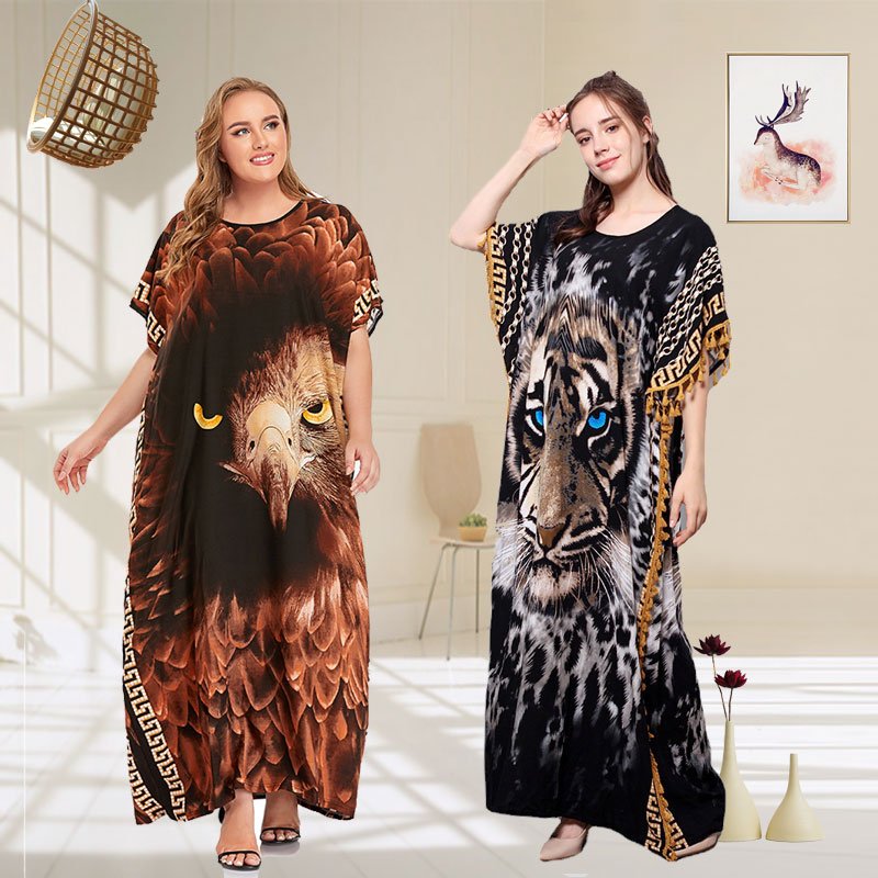 2021 Hot selling animals style women caftan kaftan muslim long maxi women wowans dress women's skirts dresses islamic clothing