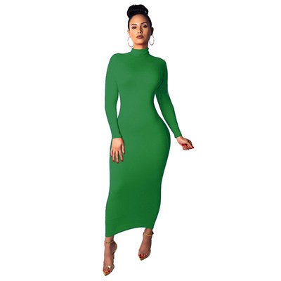 Customize LOGO 2022 Spring AliExpress Hot Selling Casual Dresses Women blackColor Party Long vestidos de primavera Bodycon Dress