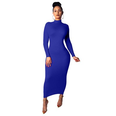 Customize LOGO 2022 Spring AliExpress Hot Selling Casual Dresses Women blackColor Party Long vestidos de primavera Bodycon Dress