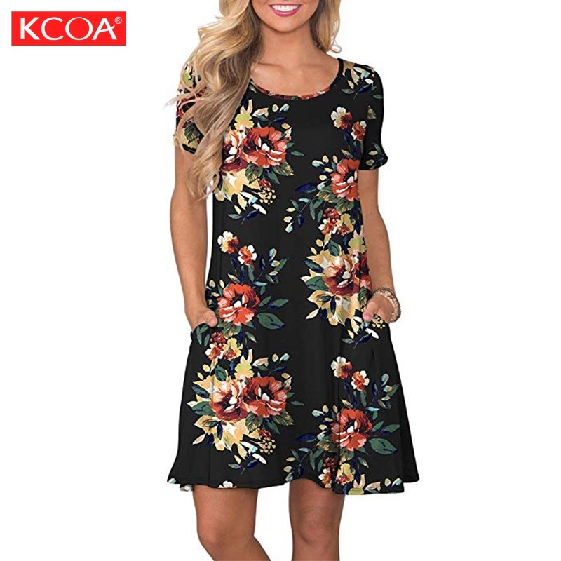 Fashion Casual Brown Maxi Floral Print Womens Clothing One-Piece Dress For Women