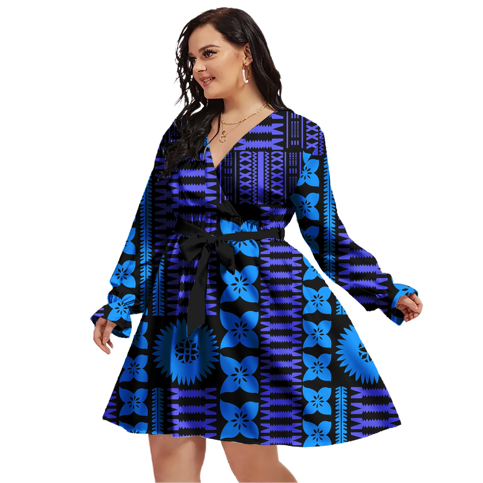 Custom Polynesian Tribal Print On Demand Elegant Women's Clothing A-line Dress Asia & Pacific Islands Clothing