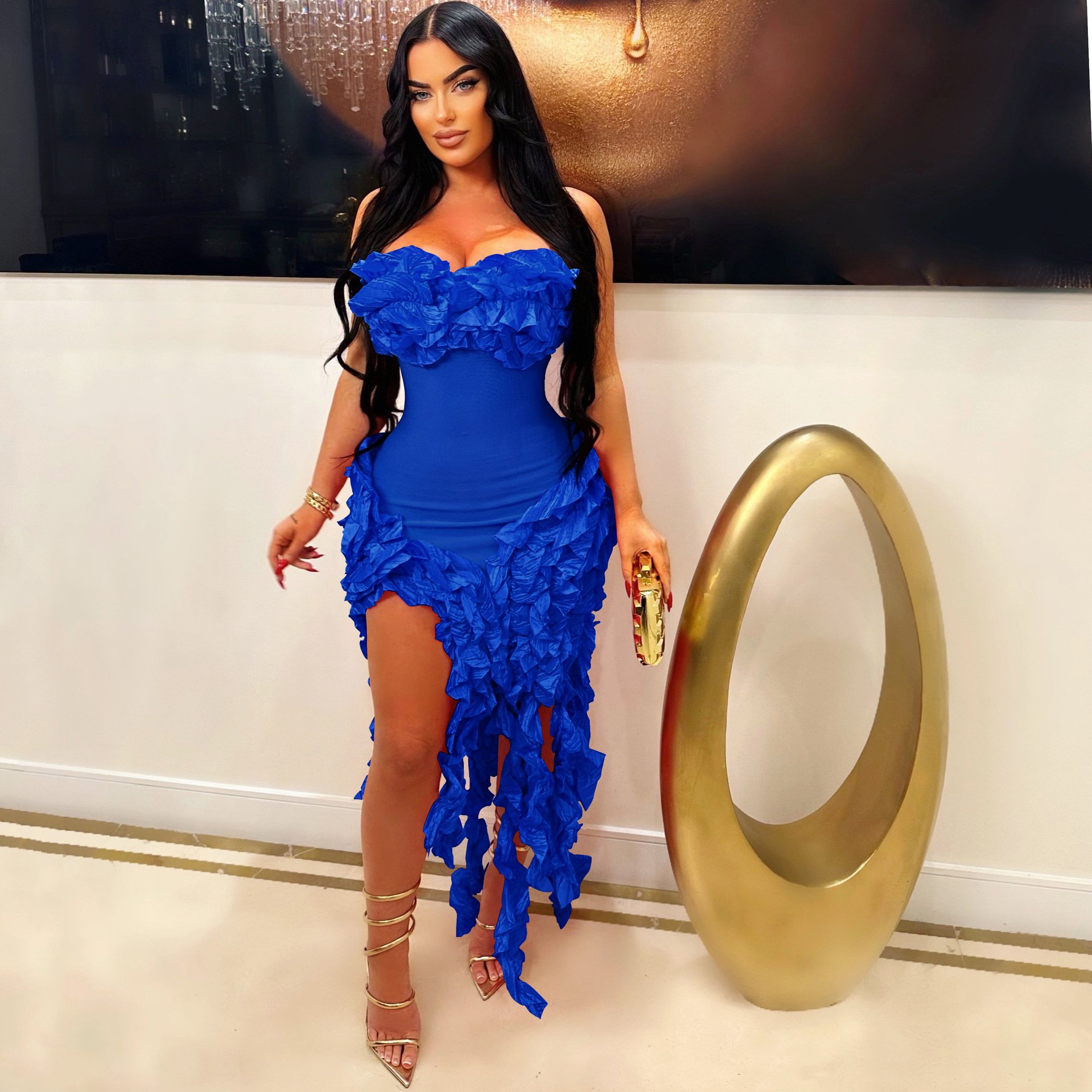 Lady fashion dresses curvy women party evening elegant gala dinner dresses ball gown