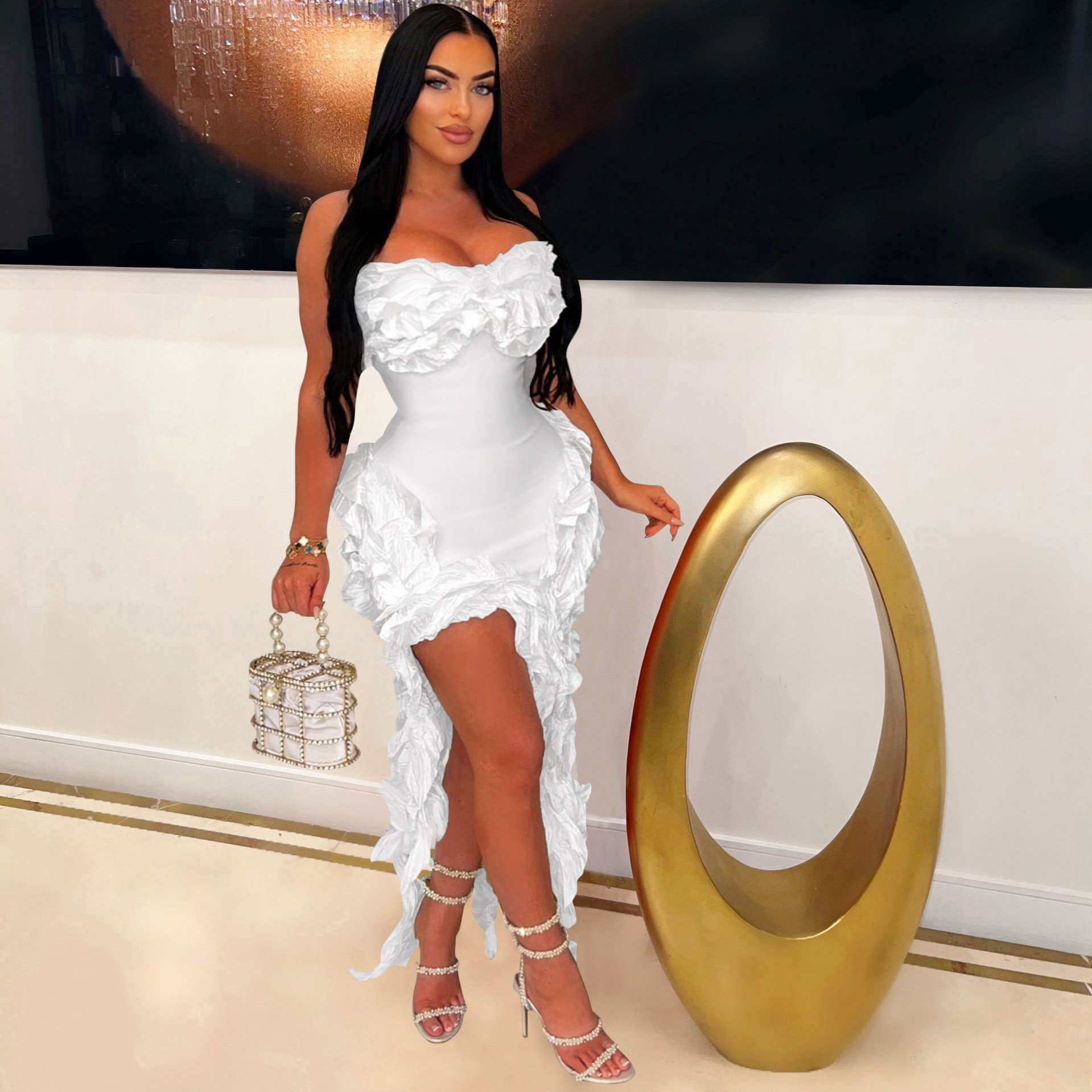 Lady fashion dresses curvy women party evening elegant gala dinner dresses ball gown