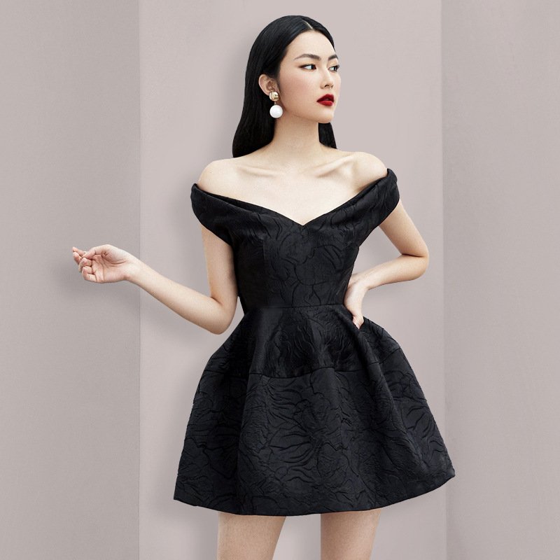 2022 New Summer Off Shoulder Slim Fit Plus Size Mini Dress Party Elegant Casual Dress
